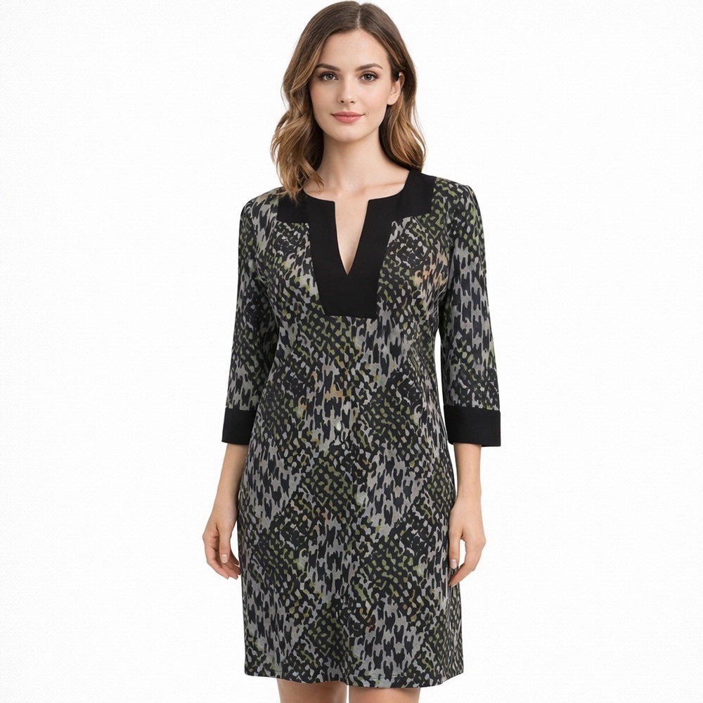 Trina Turk Houndstooth Animal Print Dress Size 2